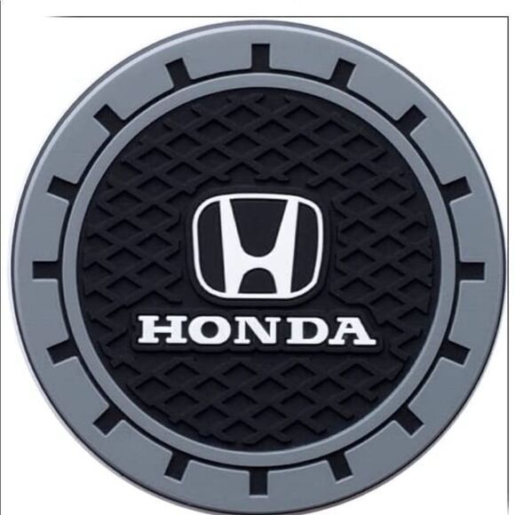 Honda car cup Coasters in black and gray. Set of 2 NWT - Picture 3 of 7